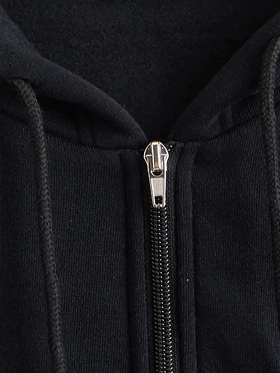 Carlotta | Cropped Zip-Up Hoodie With Drawstring Hood