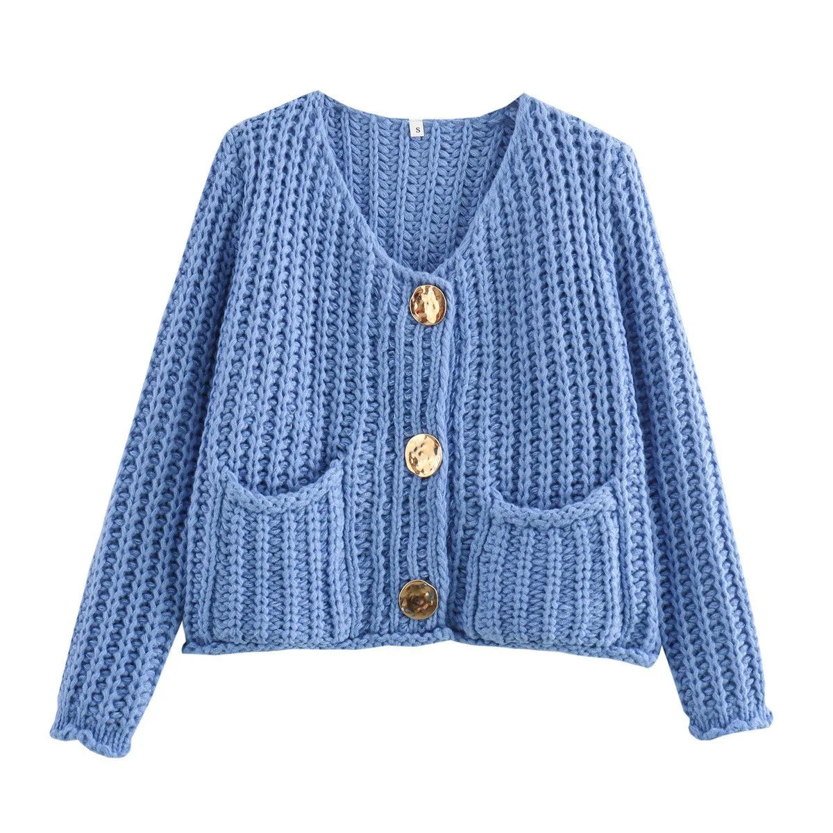 Temperance | Open-Knit Cardigan With Gold-Tone Buttons