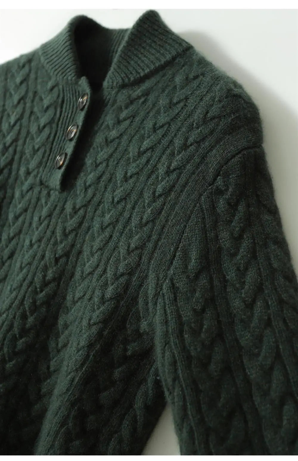 Rosa | Cable Knit Sweater With Button Placket