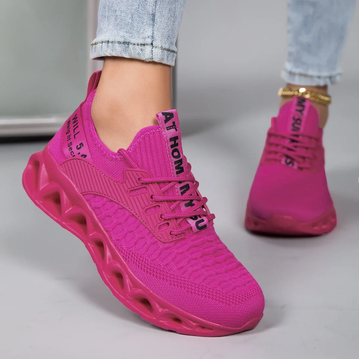 Emmeline | Lace-Up Sneakers With Sculpted Wave Sole