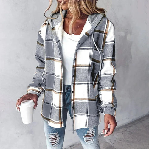 Audra | Plaid Shirt Jacket With Hood