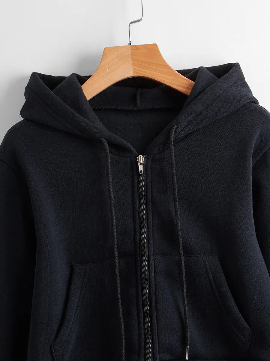 Carlotta | Cropped Zip-Up Hoodie With Drawstring Hood