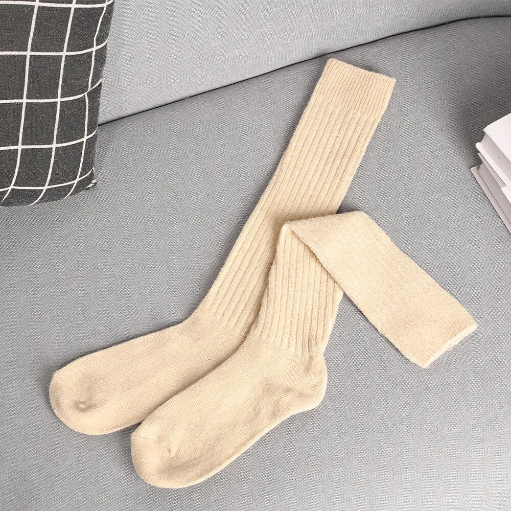 Hester | Cashmere Knee-High Ribbed Socks