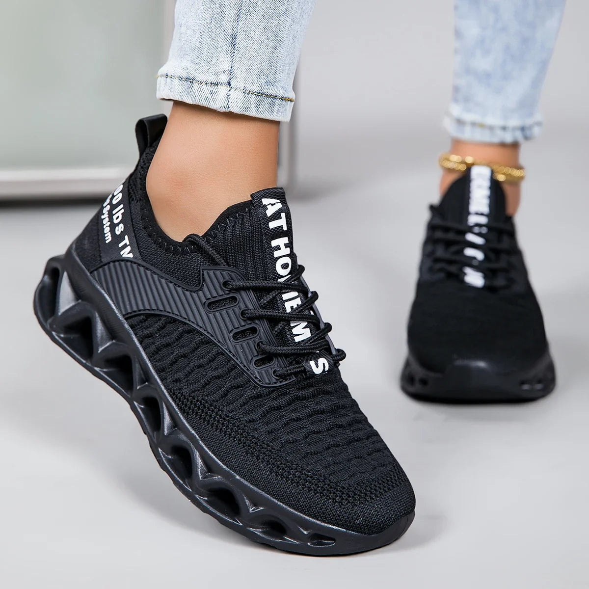 Emmeline | Lace-Up Sneakers With Sculpted Wave Sole