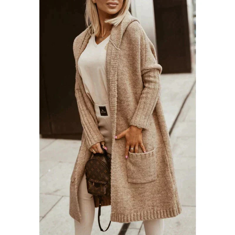 Jacqueline | Longline Hooded Knit Cardigan