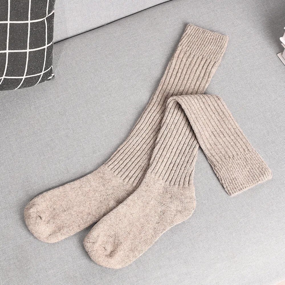Hester | Cashmere Knee-High Ribbed Socks