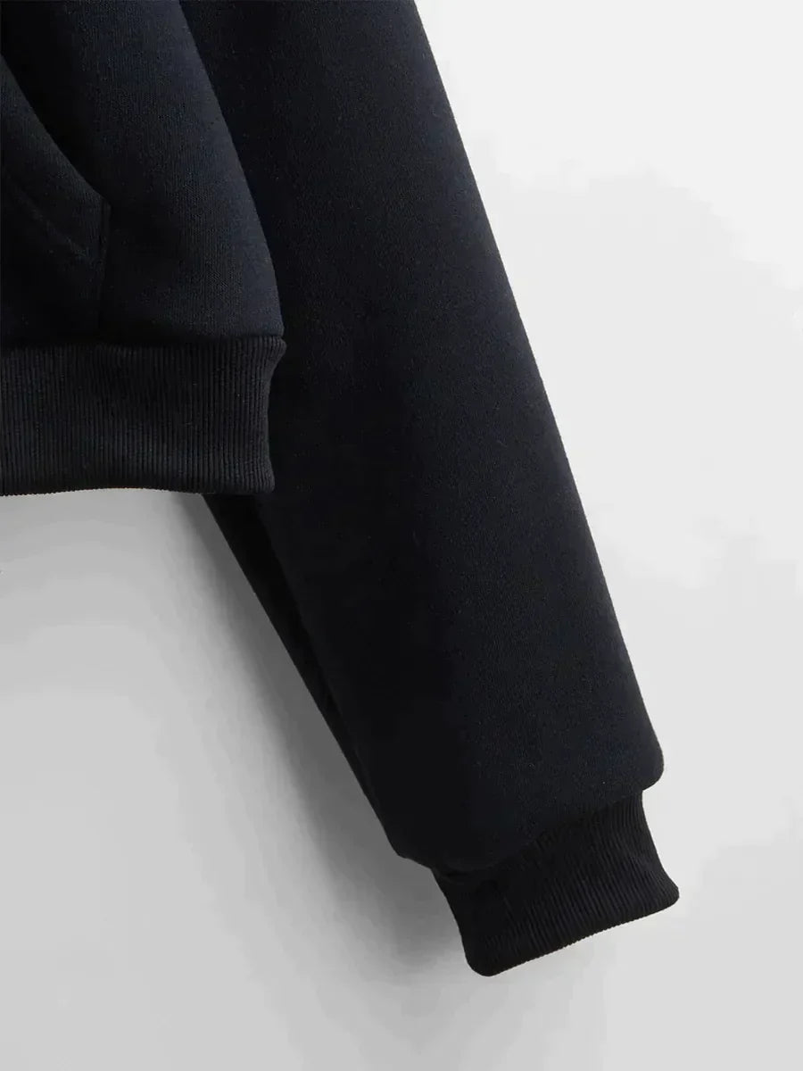 Carlotta | Cropped Zip-Up Hoodie With Drawstring Hood