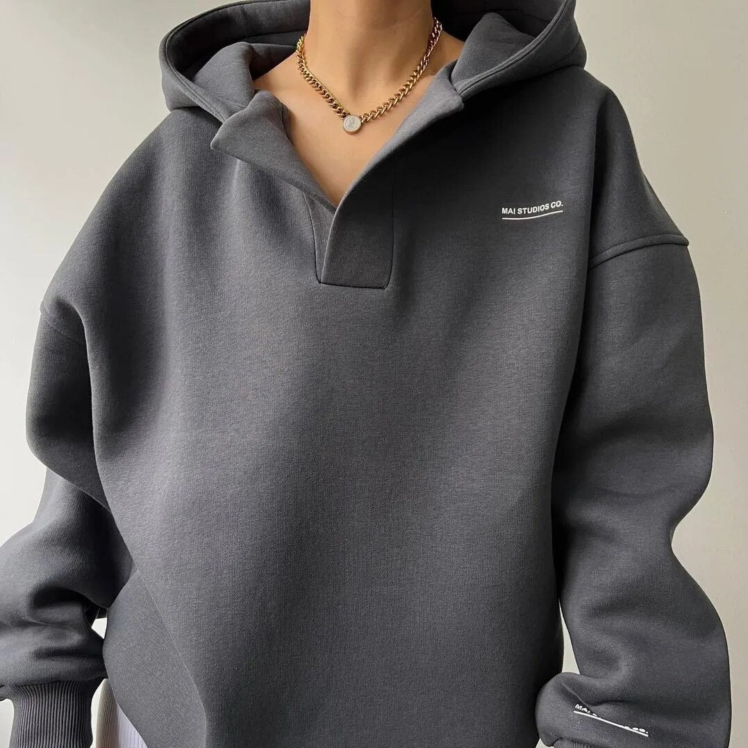 Hannah | Oversized Hoodie With Crossover Hood