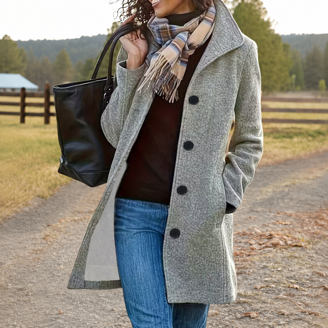 Antonia | Relaxed Button-Front Coat With Collar