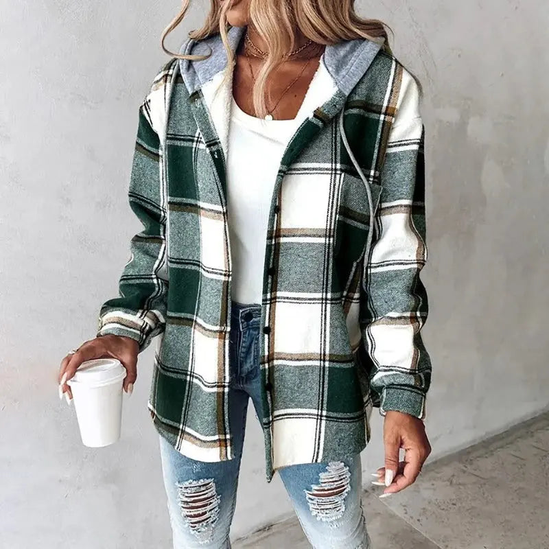 Audra | Plaid Shirt Jacket With Hood