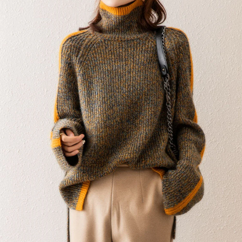Honor | Wool-Blend Turtleneck Sweater With Contrast Trim