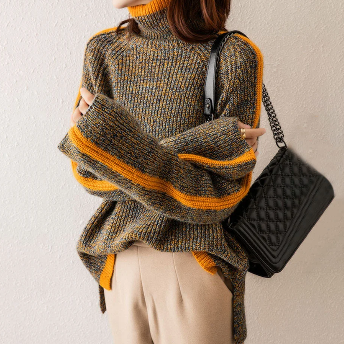 Honor | Wool-Blend Turtleneck Sweater With Contrast Trim
