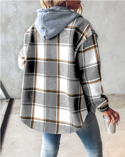 Lana | Plaid Flannel Shacket With Hood