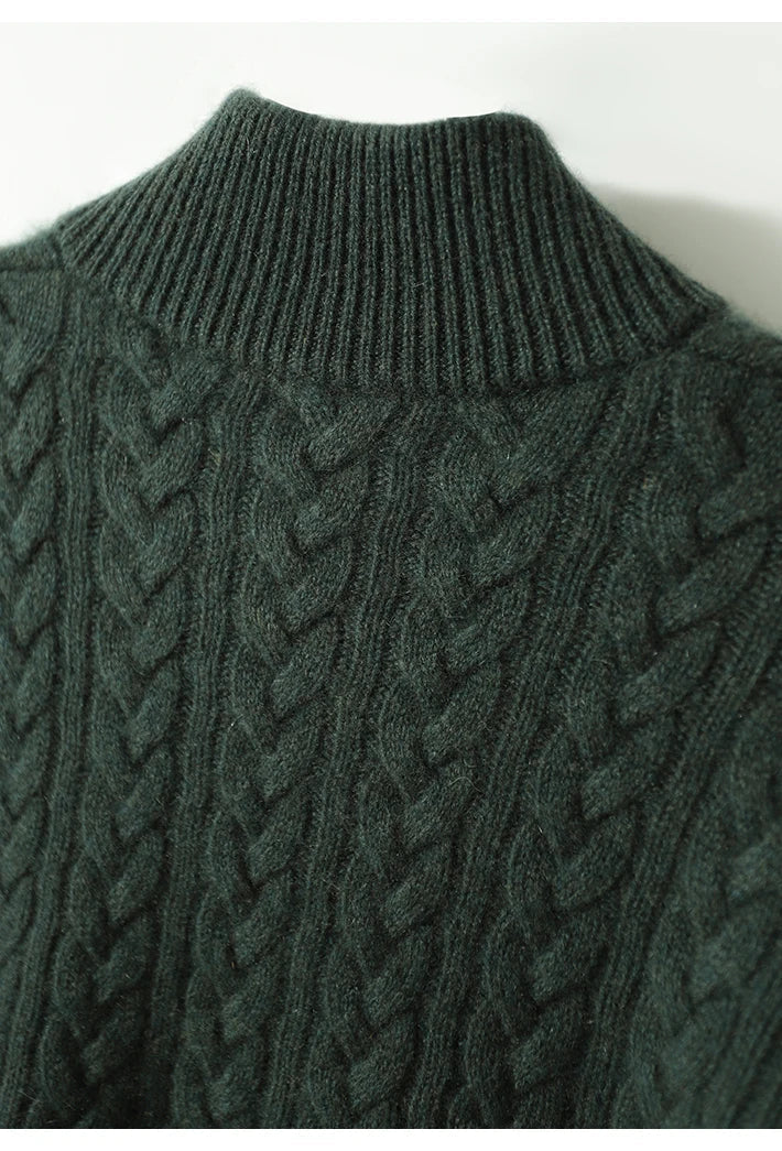 Rosa | Cable Knit Sweater With Button Placket