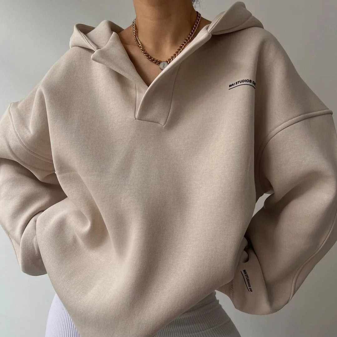 Hannah | Oversized Hoodie With Crossover Hood