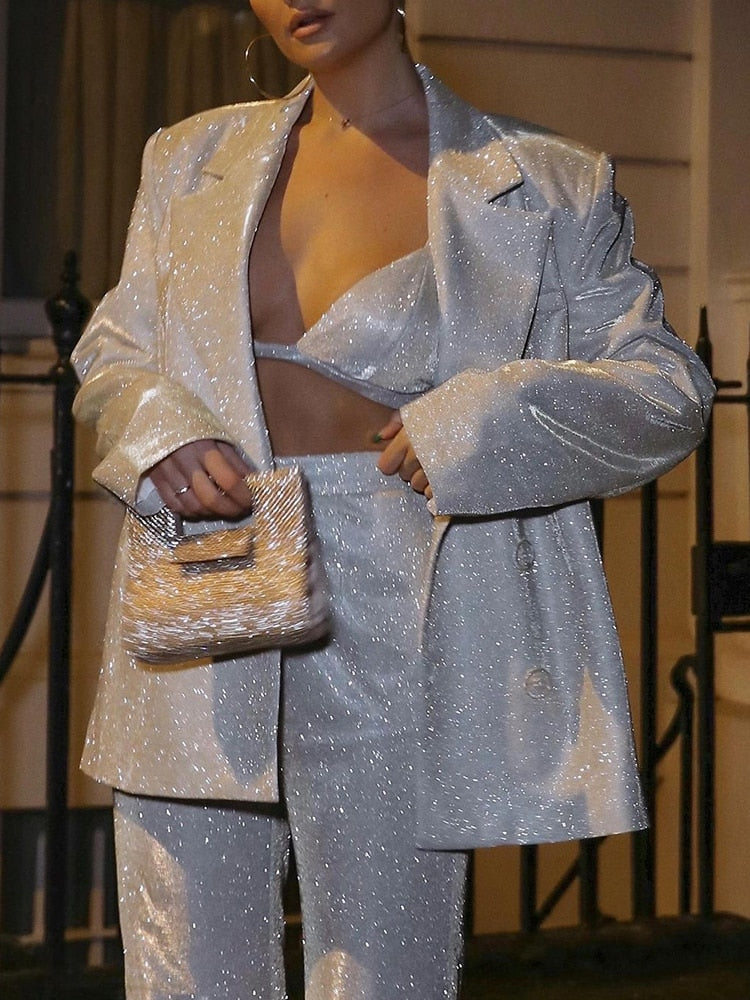 Laura | Three-Piece Glitter Suit Set