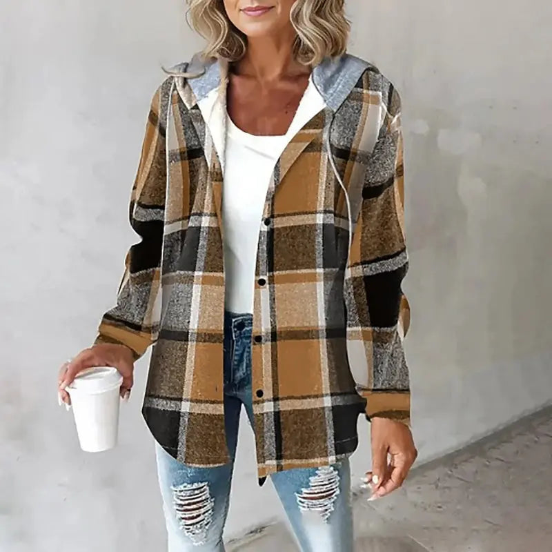 Audra | Plaid Shirt Jacket With Hood
