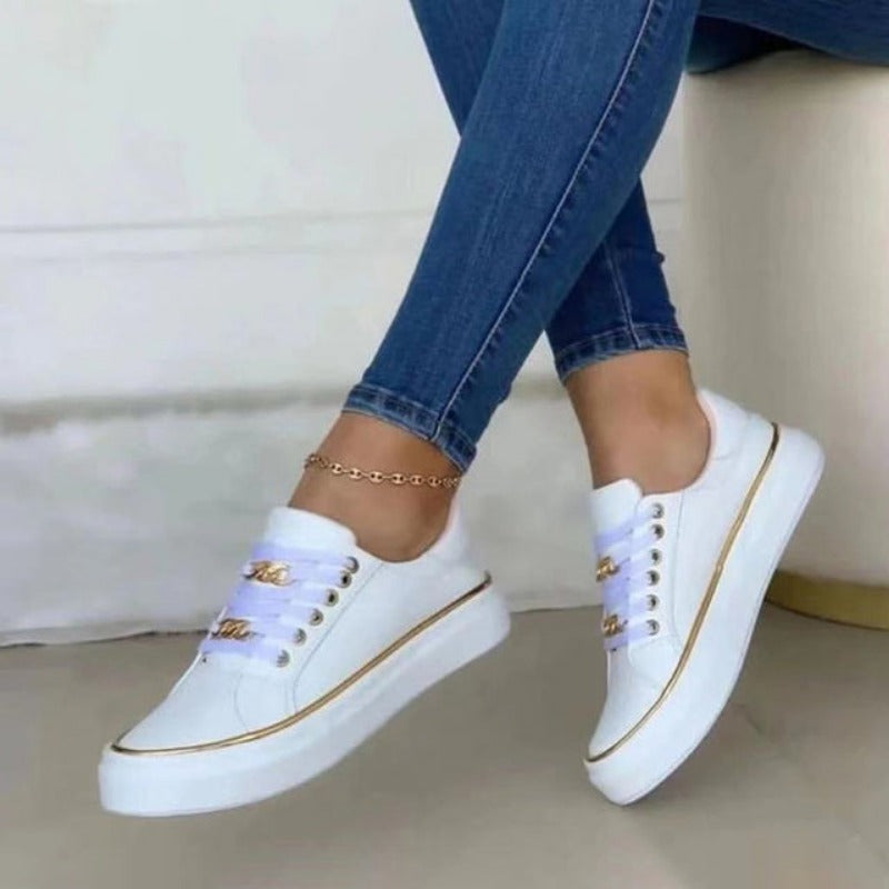 Lynn | Lace-Up Sneakers With Chain Detail