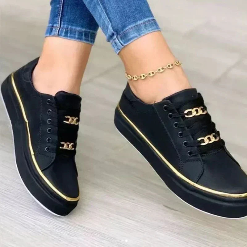 Lynn | Lace-Up Sneakers With Chain Detail