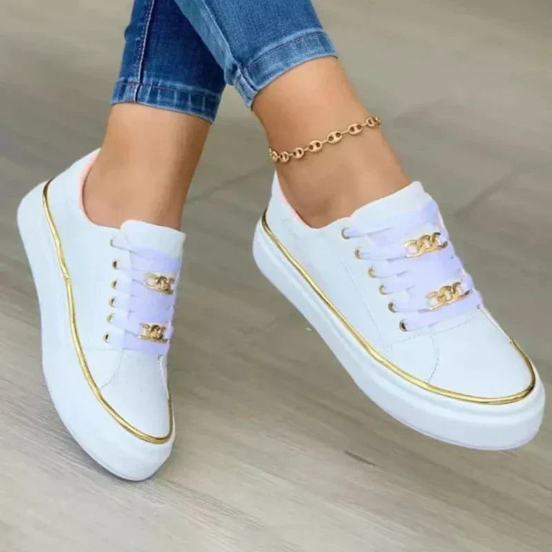 Lynn | Lace-Up Sneakers With Chain Detail