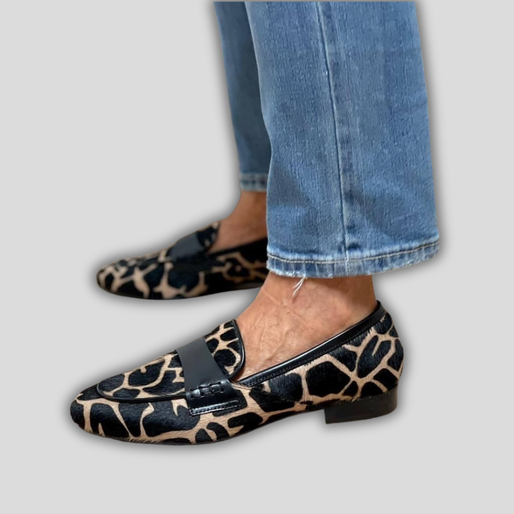 Elodie | Animal Print Loafers With Low Heel