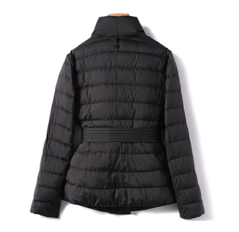 Annika | Belted Down Jacket With Wide Collar