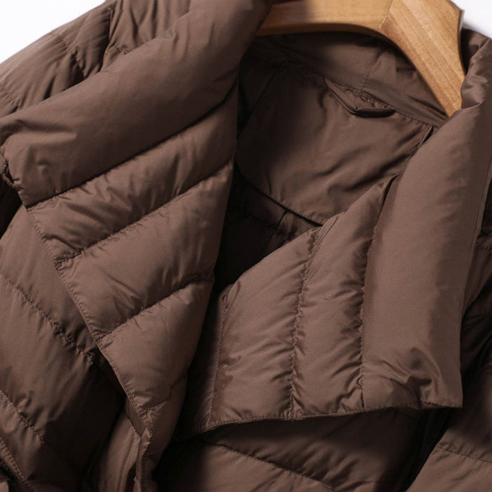 Annika | Belted Down Jacket With Wide Collar