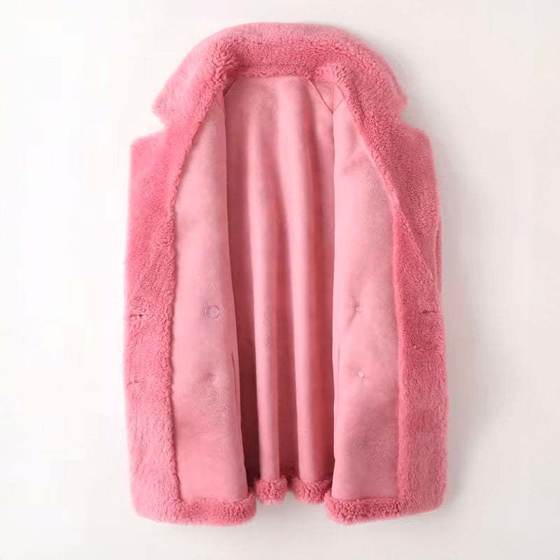 Perpetua | Double-Breasted Teddy Coat With Wide Lapels
