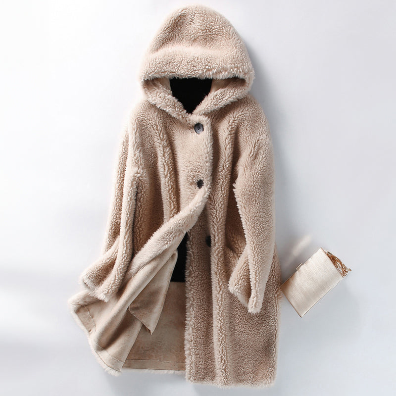 Avalon | Hooded Teddy Coat With Button Front