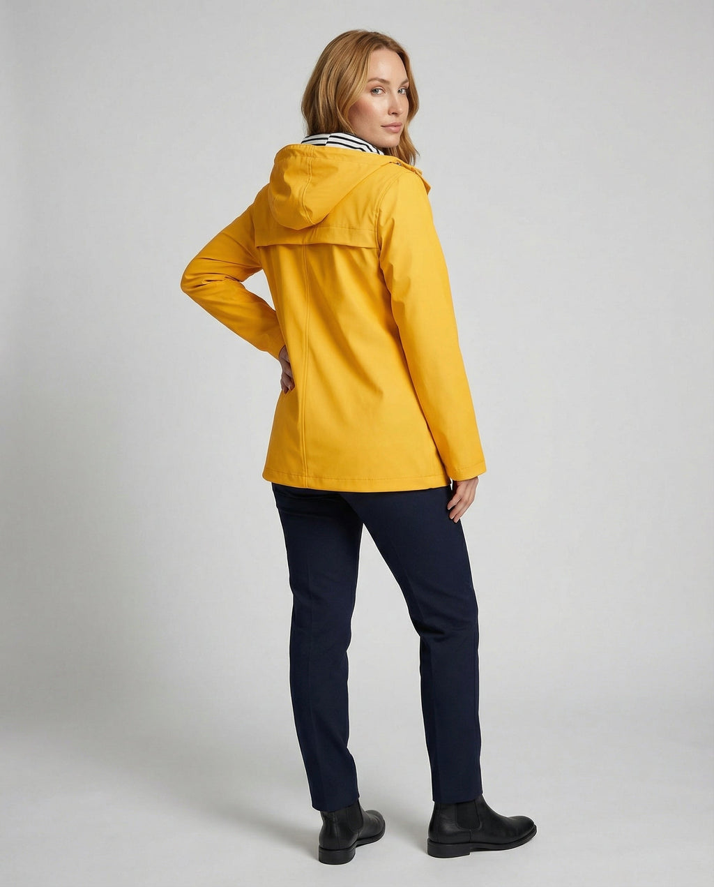 Juliet | Hooded Rain Jacket With Striped Lining
