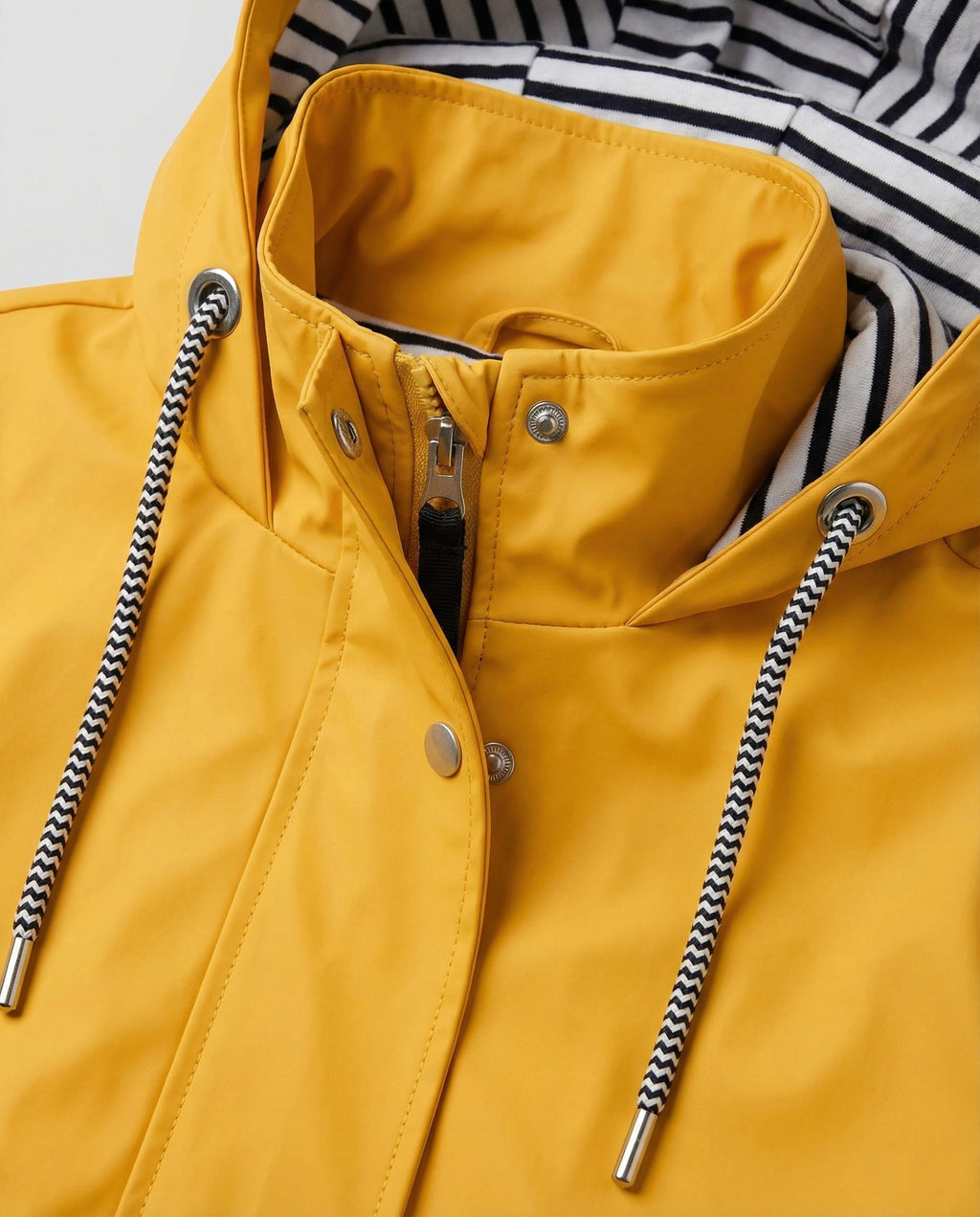 Juliet | Hooded Rain Jacket With Striped Lining