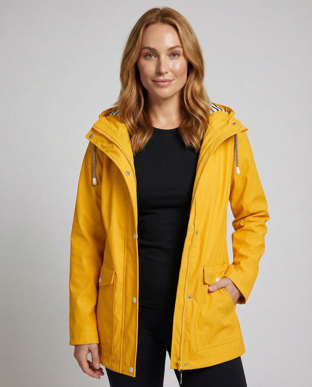 Juliet | Hooded Rain Jacket With Striped Lining