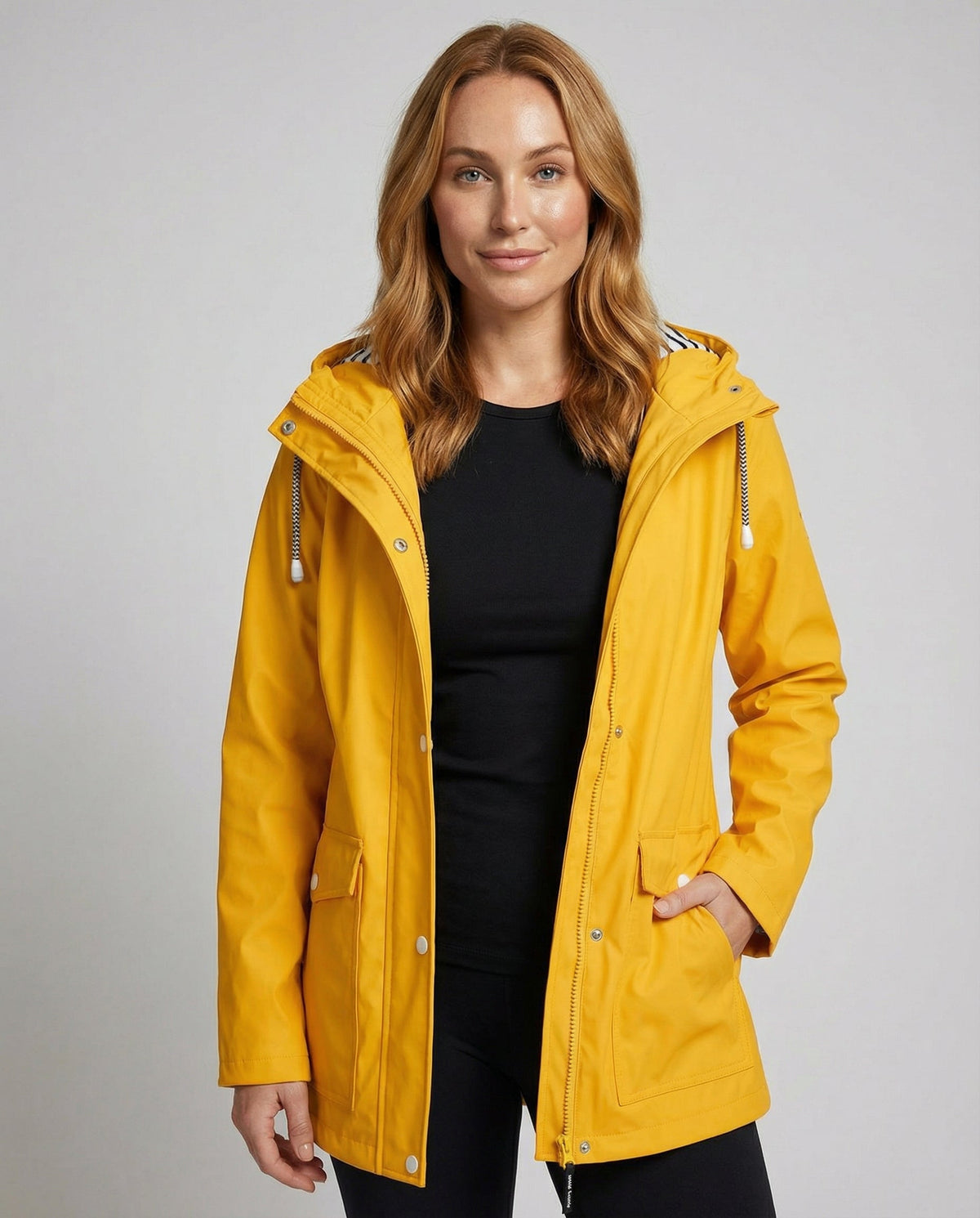 Juliet | Hooded Rain Jacket With Striped Lining