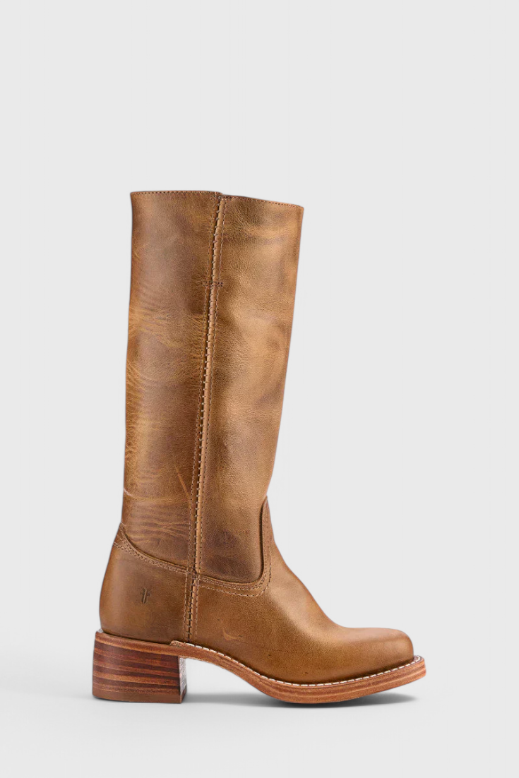 Maeve | Leather Boots With Stacked Block Heel