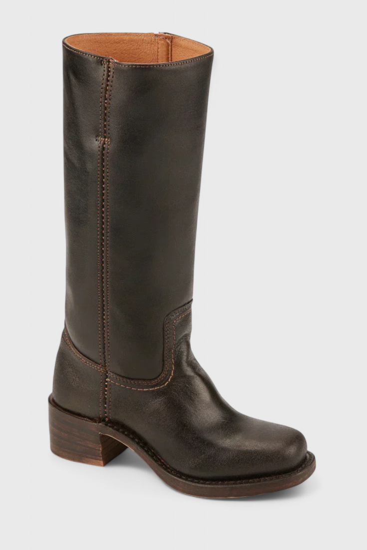 Maeve | Leather Boots With Stacked Block Heel