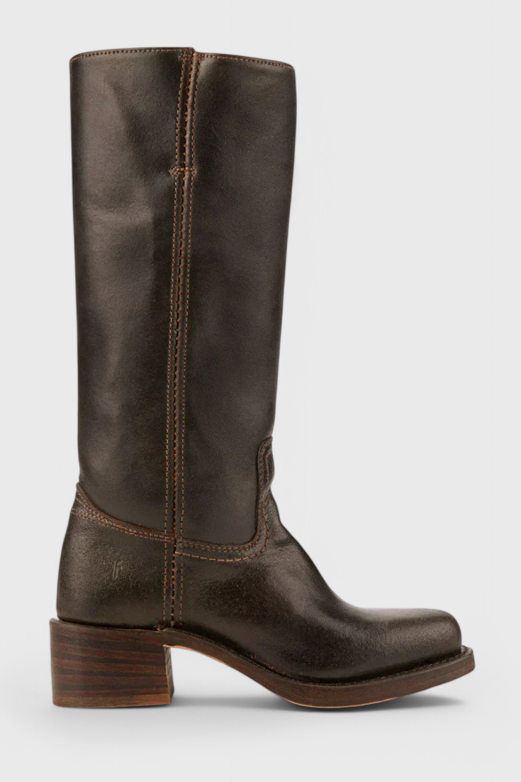 Maeve | Leather Boots With Stacked Block Heel