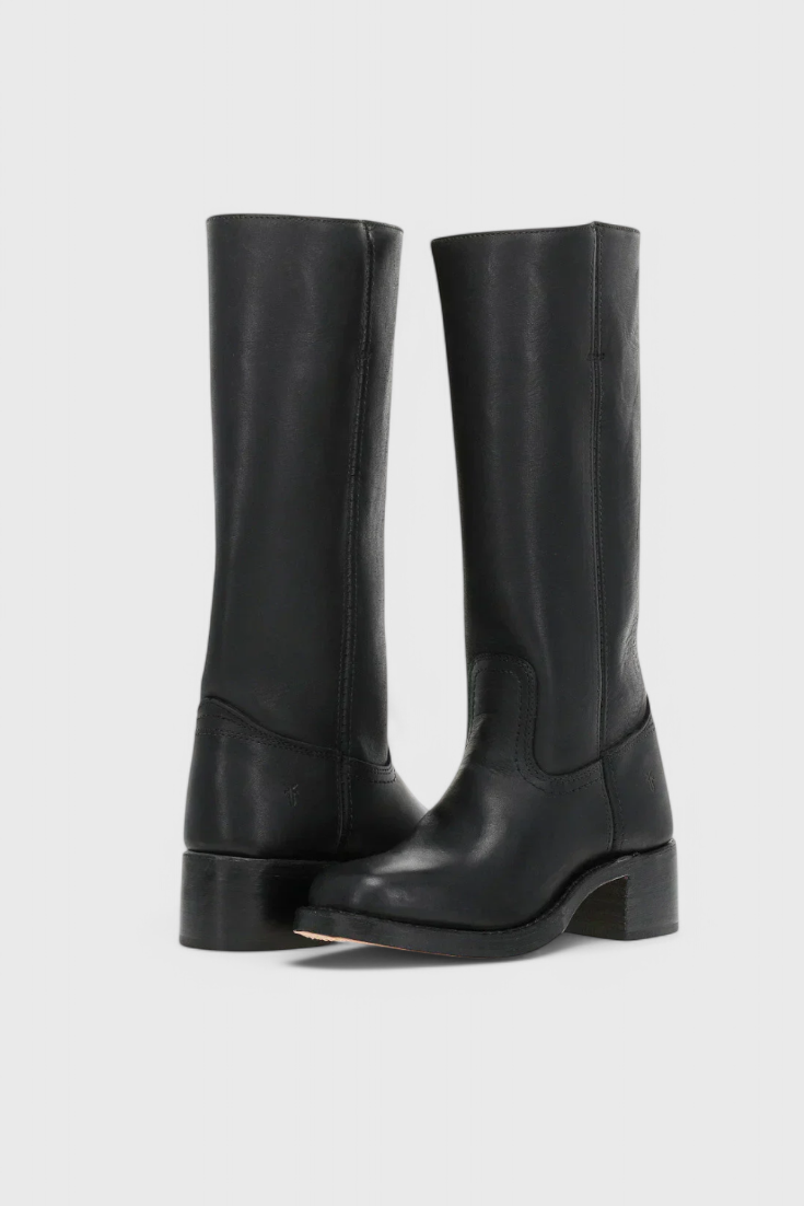 Maeve | Leather Boots With Stacked Block Heel