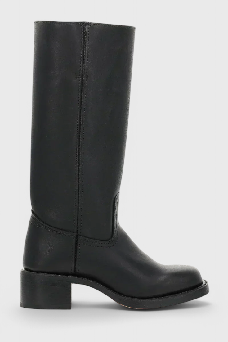 Maeve | Leather Boots With Stacked Block Heel