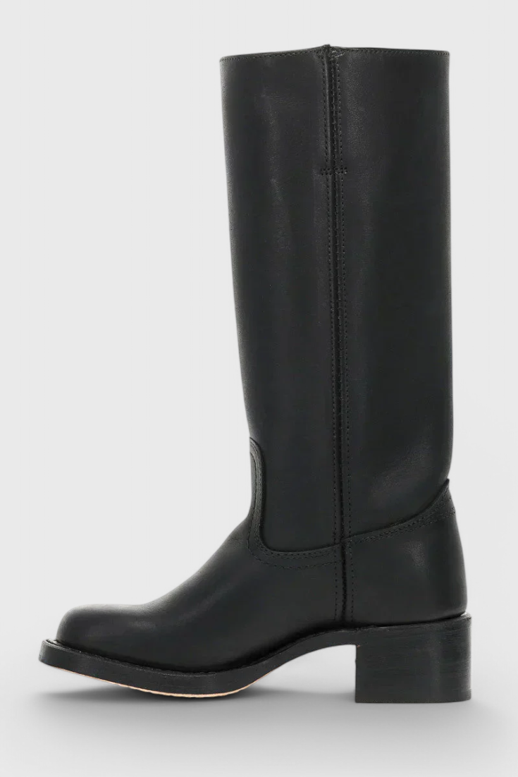 Maeve | Leather Boots With Stacked Block Heel