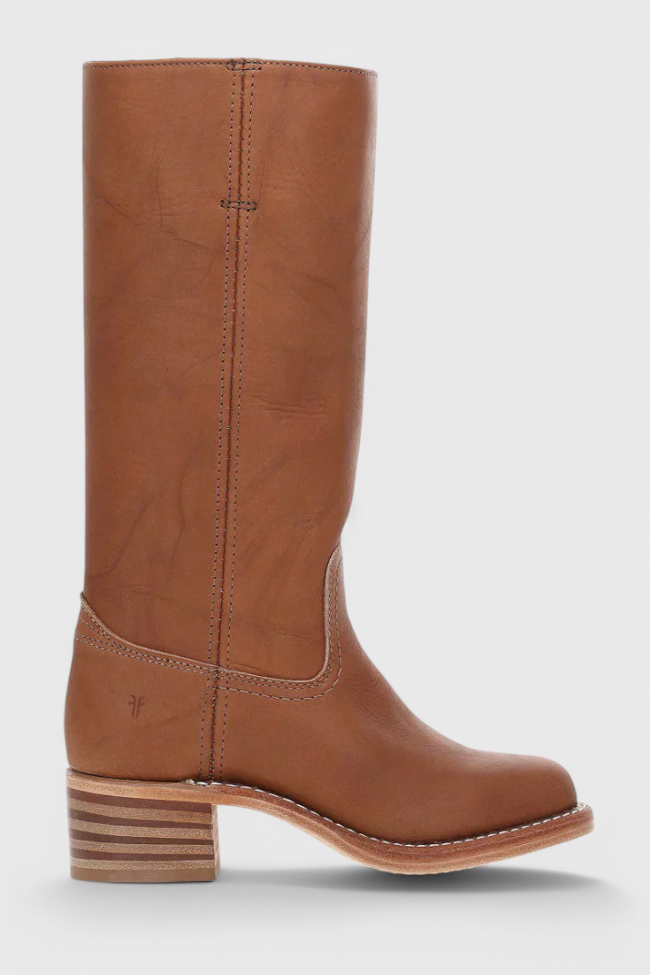 Maeve | Leather Boots With Stacked Block Heel