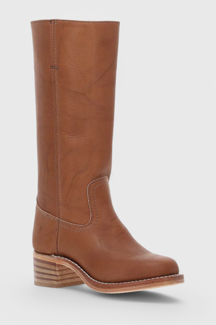 Maeve | Leather Boots With Stacked Block Heel