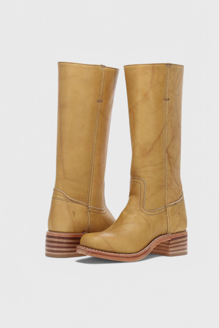 Maeve | Leather Boots With Stacked Block Heel