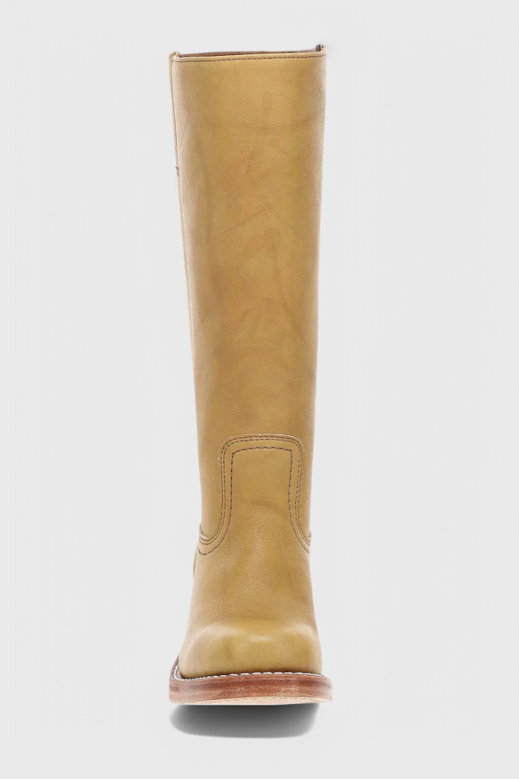 Maeve | Leather Boots With Stacked Block Heel