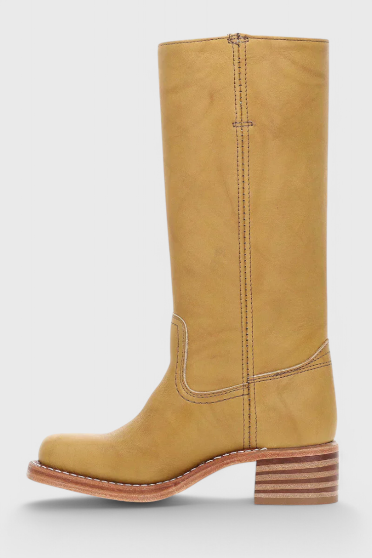 Maeve | Leather Boots With Stacked Block Heel