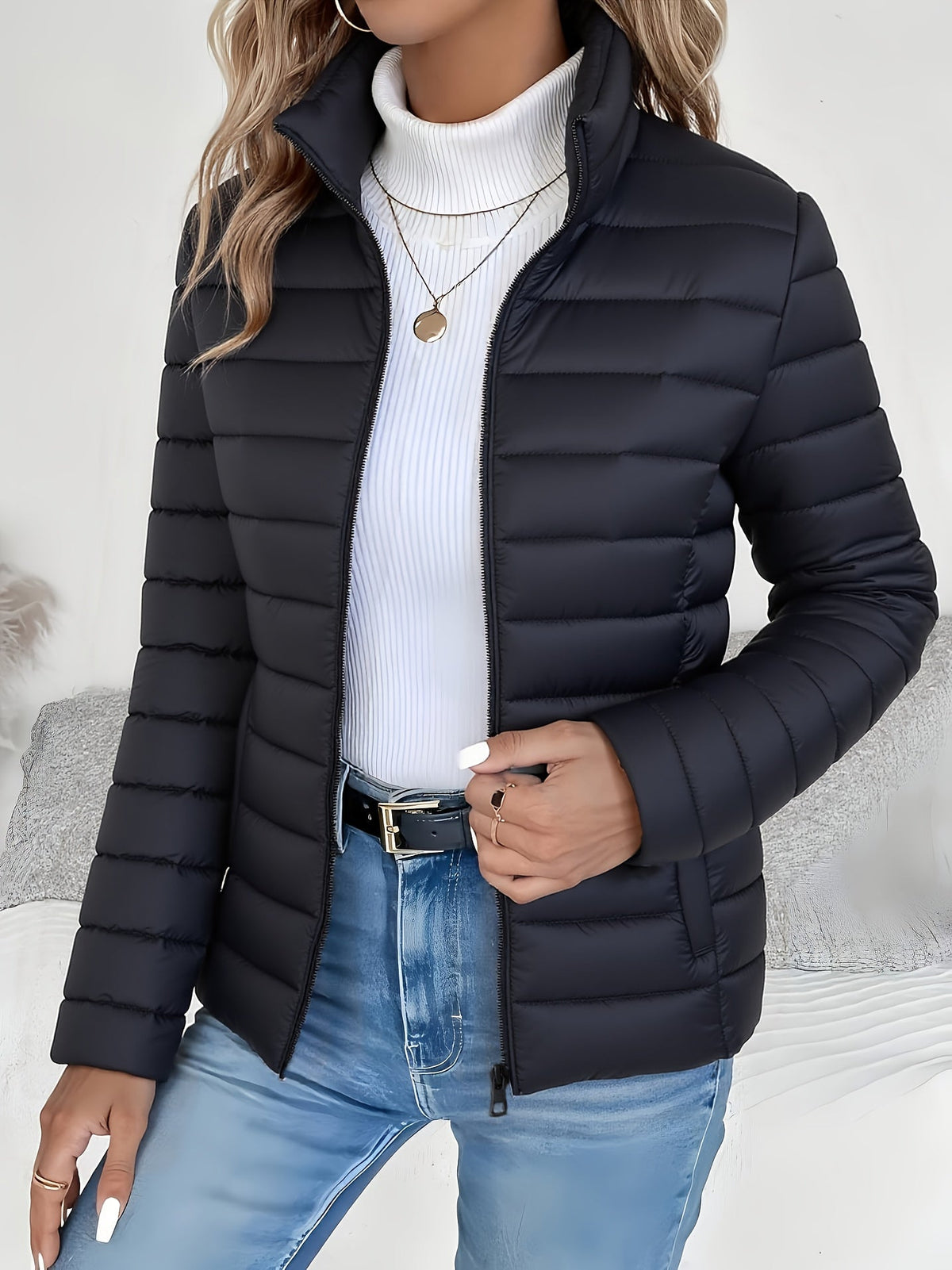 Nicole | Lightweight Quilted Jacket With Stand Collar