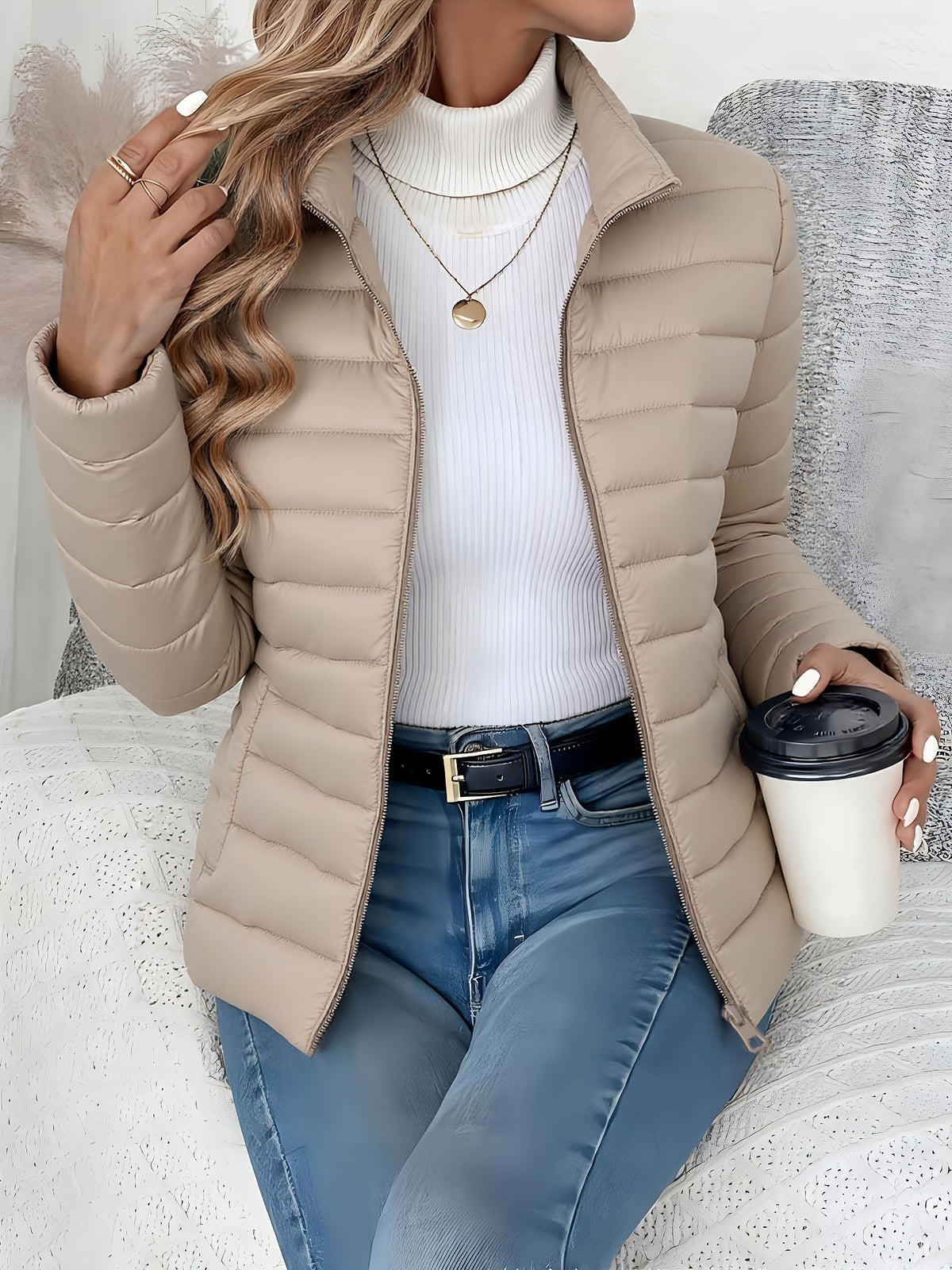 Nicole | Lightweight Quilted Jacket With Stand Collar