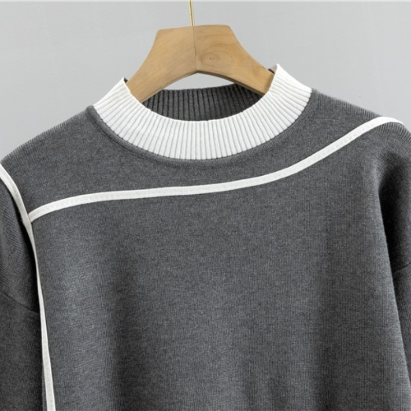 Juno | Knit Sweater And Jogger Set With Contrast Trim