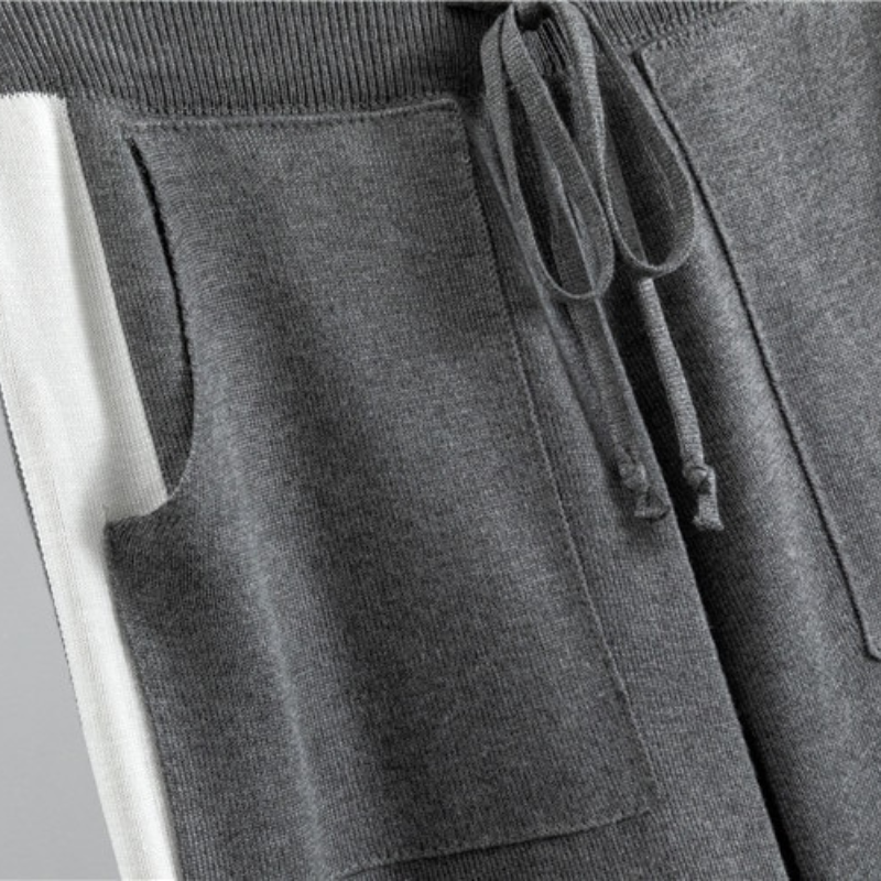 Juno | Knit Sweater And Jogger Set With Contrast Trim