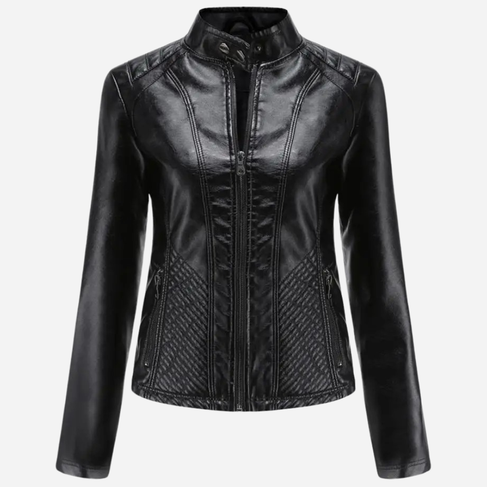 Susannah | Stand-Collar Zip Jacket With Quilted Panels