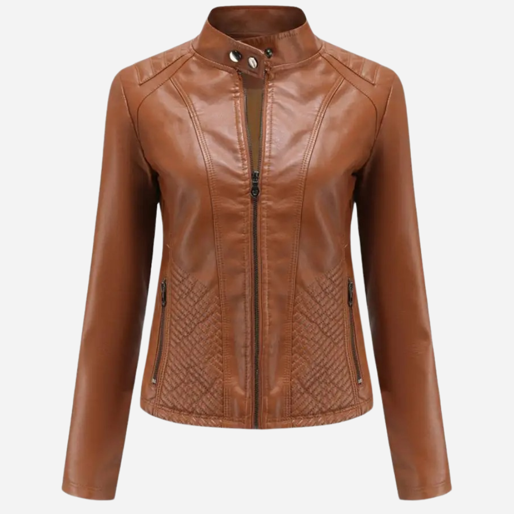 Susannah | Stand-Collar Zip Jacket With Quilted Panels